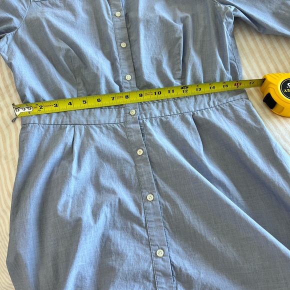 Classic cotton tie-waist shirtdress w/POCKETS. Size 14 (fits small) - Picture 9 of 11